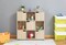 9-Cube Wooden Storage Organizer with 5 Enclosed Cabinet Doors and 4 Open Shelves, Freestanding Cubby Bookcase for Bedroom, Living Room, Office, Closet, or Playroom